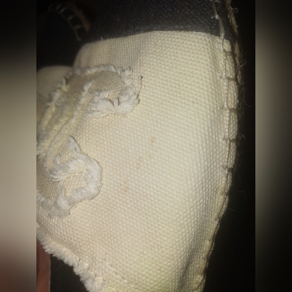 Chanel Espadrille Linen Canvas Shoes with Black Toe Cap, Size 37 - Picture 2 of 8